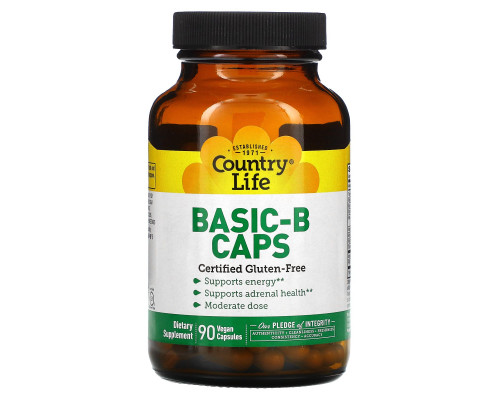 Country Life, Basic-B в капсулах, 90 вегетарианских капсул Country Life, Basic-B в капсулах, 90 вегетарианских капсул