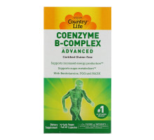 Country Life, Коферментный комплекс витаминов группы B, улучшенная формула, 120 растительных капсул