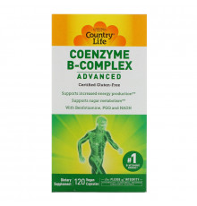 Country Life, Коферментный комплекс витаминов группы B, улучшенная формула, 120 растительных капсул