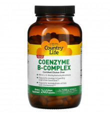 Country Life, Coenzyme B-Complex, 240 веганских капсул