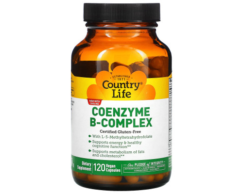 Country Life, Coenzyme B-Complex, 120 веганских капсул Country Life, Coenzyme B-Complex, 120 веганских капсул