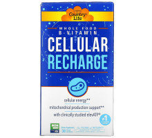Country Life, Whole Food B-Vitamin, Cellular Recharge, 30 Vegan Capsules