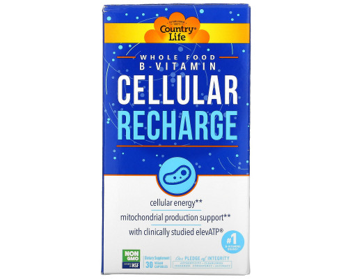 Country Life, Whole Food B-Vitamin, Cellular Recharge, 30 Vegan Capsules Country Life, Whole Food B-Vitamin, Cellular Recharge, 30 Vegan Capsules