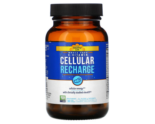 Country Life, Whole Food B-Vitamin, Cellular Recharge, 30 Vegan Capsules Country Life, Whole Food B-Vitamin, Cellular Recharge, 30 Vegan Capsules