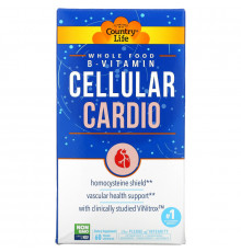 Country Life, Whole Food B-Vitamin, Cellular Cardio, 60 Vegan Capsules