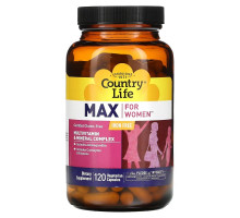 Country Life, Max for Women, Multivitamin & Mineral Complex, Iron Free, 120 Vegetarian Capsules