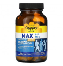 Витаминно-минеральные комплексы Country Life, Max for Men, мультивитаминный и минеральный комплекс, без железа, 60 таблеток