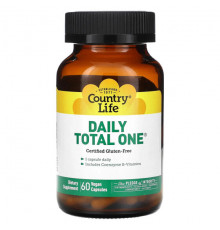Витаминно-минеральные комплексы Country Life, Daily Total One, 60 веганских капсул
