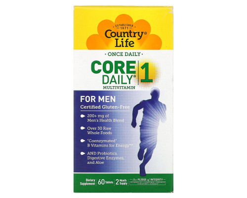 Country Life, Core Daily-, Мультивитамины для мужчин, 60 таблеток Country Life, Core Daily-, Мультивитамины для мужчин, 60 таблеток