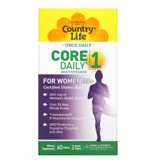 Country Life, Core Daily -1, Мультивитамины для женщин за 50, 60 таблеток