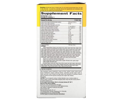 Country Life, Realfood Organics, Prenatal, 150 Easy-to-Swallow Tablets Country Life, Realfood Organics, Prenatal, 150 Easy-to-Swallow Tablets