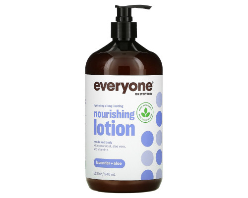 EO Products, Лосьон для тела Everyone Лаванда + Алоэ, питает и успокаивает кожу, 32 ж. унции (960 мл) EO Products, Лосьон для тела Everyone Лаванда + Алоэ, питает и успокаивает кожу, 32 ж. унции (960 мл)