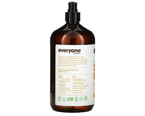 EO Products, Жидкое мыло для мужчин Everyone Soap for Every Man, Кедр + цитрус, для очищения и увлажнения кожи, 32 унции (960 мл) EO Products, Жидкое мыло для мужчин Everyone Soap for Every Man, Кедр + цитрус, для очищения и увлажнения кожи, 32 унции (960 мл)