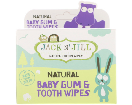 Jack n' Jill, Natural Baby Gum & Tooth Wipes, 25 Individually Wrapped Wipes Jack n' Jill, Natural Baby Gum & Tooth Wipes, 25 Individually Wrapped Wipes