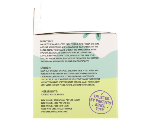 Jack n' Jill, Natural Baby Gum & Tooth Wipes, 25 Individually Wrapped Wipes Jack n' Jill, Natural Baby Gum & Tooth Wipes, 25 Individually Wrapped Wipes