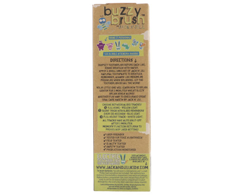 Jack n'Jill, Buzzy Brush, Electric Musical Toothbrush, 1 Electric Toothbrush + 1 Sticker Sheet Jack n'Jill, Buzzy Brush, Electric Musical Toothbrush, 1 Electric Toothbrush + 1 Sticker Sheet