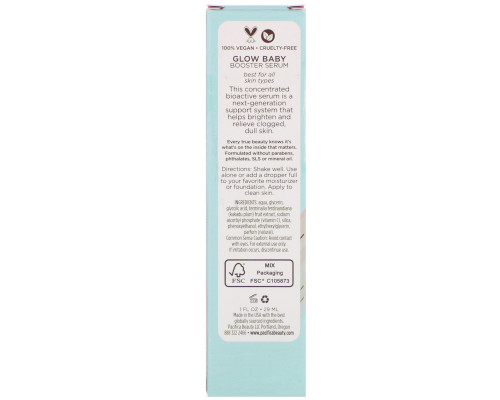 Pacifica, Glow Baby Booster Serum, 1 fl oz (29 ml) Pacifica, Glow Baby Booster Serum, 1 fl oz (29 ml)