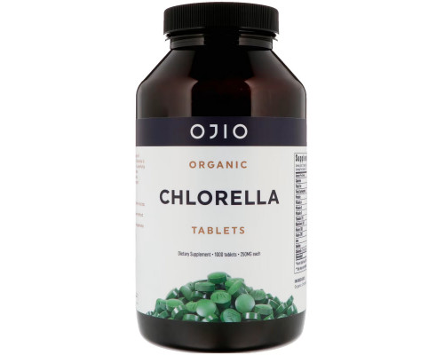 Ojio, Organic Chlorella Tablets, 250 mg, 1000 Tablets