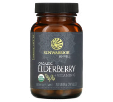 Sunwarrior, Organic Elderberry + Vitamin C, 30 Vegan Capsules