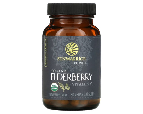 Sunwarrior, Organic Elderberry + Vitamin C, 30 Vegan Capsules Sunwarrior, Organic Elderberry + Vitamin C, 30 Vegan Capsules