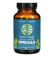 Sunwarrior, Omega-3, Vegan DHA + EPA, 60 Vegan Softgels