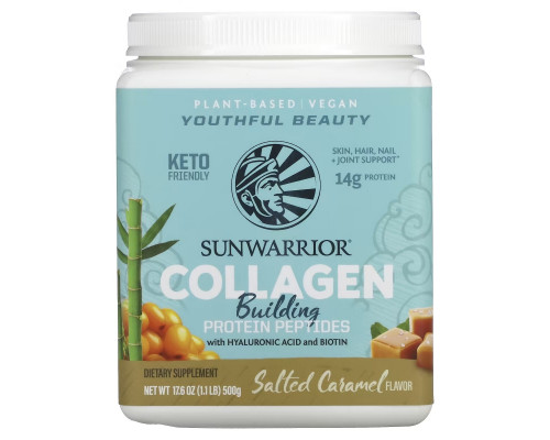 Sunwarrior, Collagen Building Protein Peptides with Hyaluronic Acid and Biotin, Salted Caramel, 17.6 oz (500 g) Sunwarrior, Collagen Building Protein Peptides with Hyaluronic Acid and Biotin, Salted Caramel, 17.6 oz (500 g)
