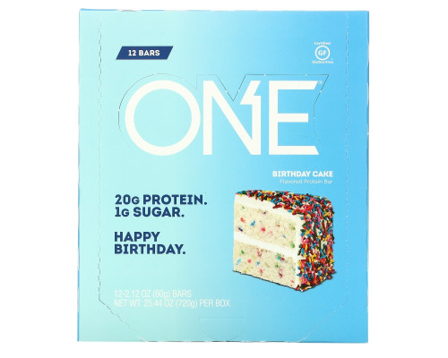 Oh Yeah!, One, Birthday Cake, 12 Bars, 2.12 oz (60 g) Each Oh Yeah!, One, Birthday Cake, 12 Bars, 2.12 oz (60 g) Each