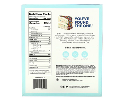 Oh Yeah!, One, Birthday Cake, 12 Bars, 2.12 oz (60 g) Each Oh Yeah!, One, Birthday Cake, 12 Bars, 2.12 oz (60 g) Each