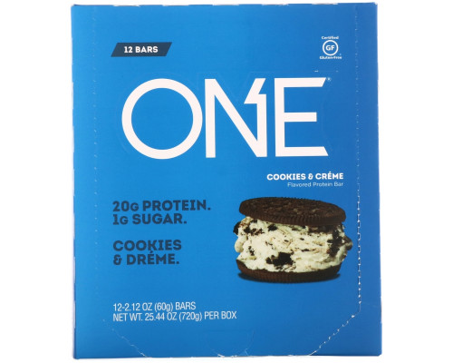 Oh Yeah! One Cookies & Cream Flavor 12 Bars 2.12 oz (60 g) Each Oh Yeah! One Cookies & Cream Flavor 12 Bars 2.12 oz (60 g) Each