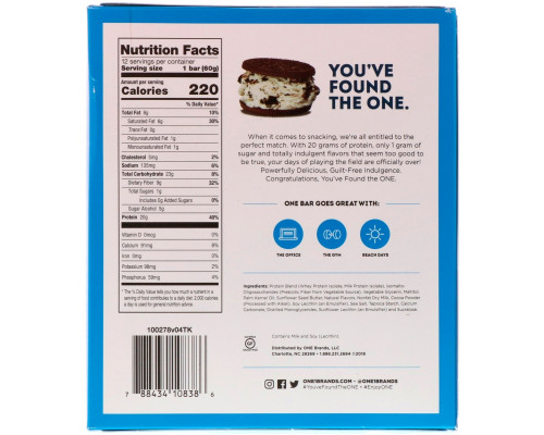 Oh Yeah! One Cookies & Cream Flavor 12 Bars 2.12 oz (60 g) Each Oh Yeah! One Cookies & Cream Flavor 12 Bars 2.12 oz (60 g) Each