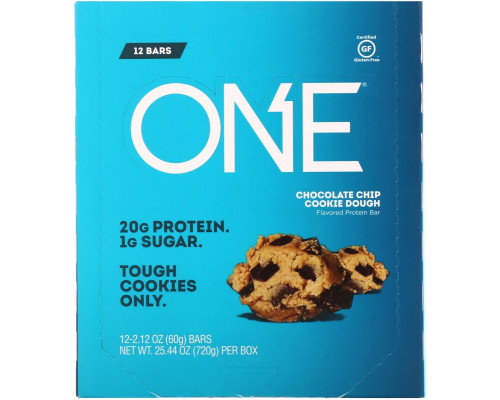 Oh Yeah! One Chocolate Chip Cookie Dough Flavor 12 Bars 2.12 oz (60 g) Per Bar Oh Yeah! One Chocolate Chip Cookie Dough Flavor 12 Bars 2.12 oz (60 g) Per Bar