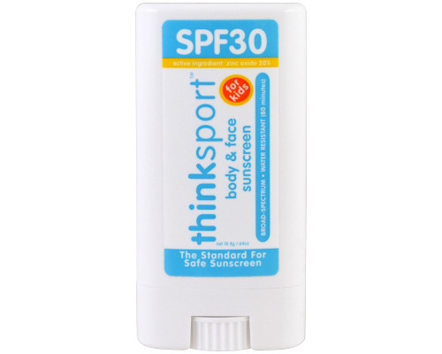 Think, Thinksport, Face & Body, Sunscreen Stick, For Kids, SPF 30, 64 oz (18.4 g) Think, Thinksport, Face & Body, Sunscreen Stick, For Kids, SPF 30, 64 oz (18.4 g)