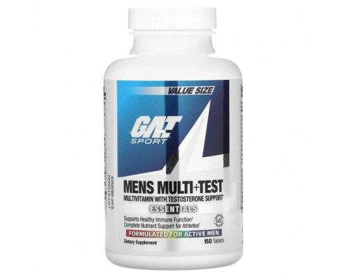 Витаминно-минеральные комплексы GAT, Mens Multi + Test, 150 таблеток Витаминно-минеральные комплексы GAT, Mens Multi + Test, 150 таблеток