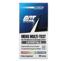 GAT, Men's Multi+Test, мультивитаминная добавка для мужчин, повышающая уровень тестостерона, 90 таблеток
