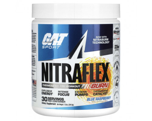 Предтренировочные комплексы Sport, NITRAFLEX Burn, Blue Raspberry, 7.23 oz (204.9 g) Предтренировочные комплексы Sport, NITRAFLEX Burn, Blue Raspberry, 7.23 oz (204.9 g)