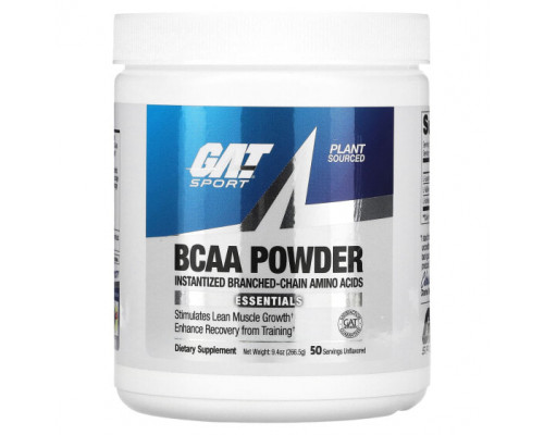 Аминокислоты GAT, BCAA в порошке, без добавок, 266,5 г (9,4 унции) Аминокислоты GAT, BCAA в порошке, без добавок, 266,5 г (9,4 унции)