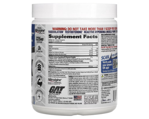 GAT Nitraflex Blue Raspberry 10.6 oz (300 g) GAT Nitraflex Blue Raspberry 10.6 oz (300 g)