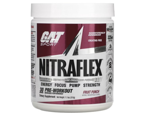 GAT Nitraflex Фруктовый Пунш 10.6 унции (300 г) GAT Nitraflex Фруктовый Пунш 10.6 унции (300 г)