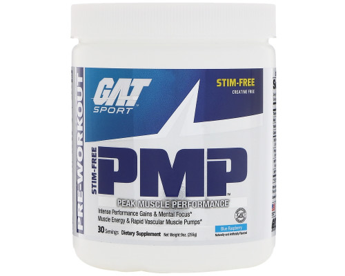 GAT PMP Pre-Workout Peak Muscle Performance Blue Raspberry 9 oz (255 g) GAT PMP Pre-Workout Peak Muscle Performance Blue Raspberry 9 oz (255 g)