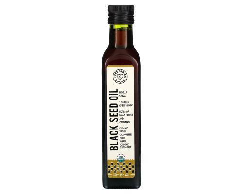 Pure Indian Foods, Органическое масло чёрного тмина, Холодного отжима, Нерафинированное, 250 мл Pure Indian Foods, Органическое масло чёрного тмина, Холодного отжима, Нерафинированное, 250 мл