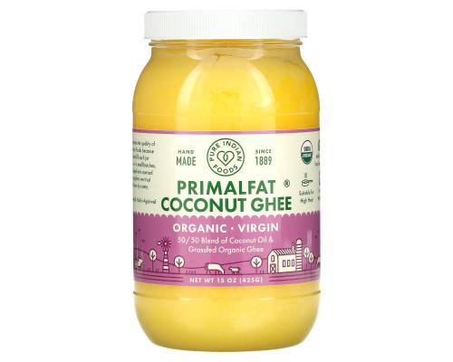 Pure Indian Foods Coconut Ghee Organic & Virgin PrimalFat 15 oz (425 g) Pure Indian Foods Coconut Ghee Organic & Virgin PrimalFat 15 oz (425 g)