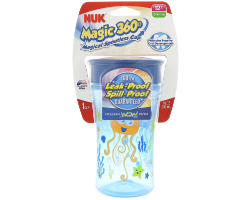NUK, Magic 360, волшебная чашка-непроливайка, с 12 месяцев, для мальчиков, 10 унц (300 мл) NUK, Magic 360, волшебная чашка-непроливайка, с 12 месяцев, для мальчиков, 10 унц (300 мл)
