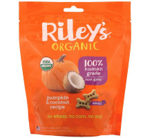 Riley’s Organics, Dog Treats, Small Bone, Pumpkin & Coconut Recipe, 5 oz (142 g)