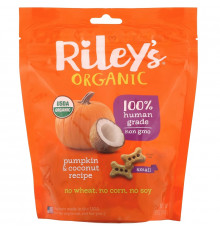 Riley’s Organics, Dog Treats, Small Bone, Pumpkin & Coconut Recipe, 5 oz (142 g) Riley’s Organics, Dog Treats, Small Bone, Pumpkin & Coconut Recipe, 5 oz (142 g)