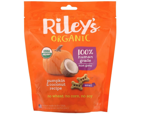 Riley’s Organics, Dog Treats, Small Bone, Pumpkin & Coconut Recipe, 5 oz (142 g) Riley’s Organics, Dog Treats, Small Bone, Pumpkin & Coconut Recipe, 5 oz (142 g)