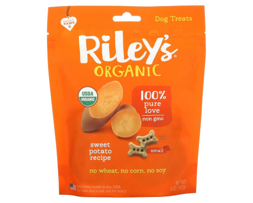 Riley’s Organics, Dog Treats, Small Bone, Sweet Potato Recipe, 5 oz (142 g) Riley’s Organics, Dog Treats, Small Bone, Sweet Potato Recipe, 5 oz (142 g)