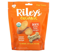 Riley’s Organics, Лакомства для собак, большая косточка, рецепт с бататом, 142 г (5 унций)