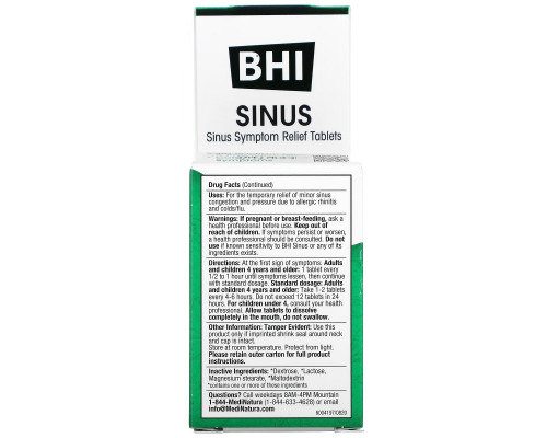 MediNatura, BHI, Sinus, 100 Tablets MediNatura, BHI, Sinus, 100 Tablets