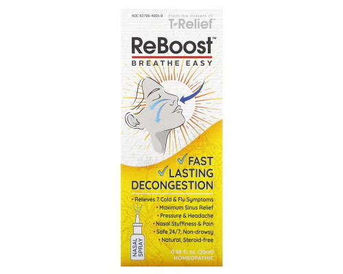 MediNatura, T-Relief, ReBoost, Breathe Easy, Decongestion Spray, 0.68 fl oz (20 ml) MediNatura, T-Relief, ReBoost, Breathe Easy, Decongestion Spray, 0.68 fl oz (20 ml)