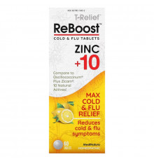MediNatura, T-Relief, ReBoost, Zinc +10, Cold & Flu Tablets, 60 Tablets